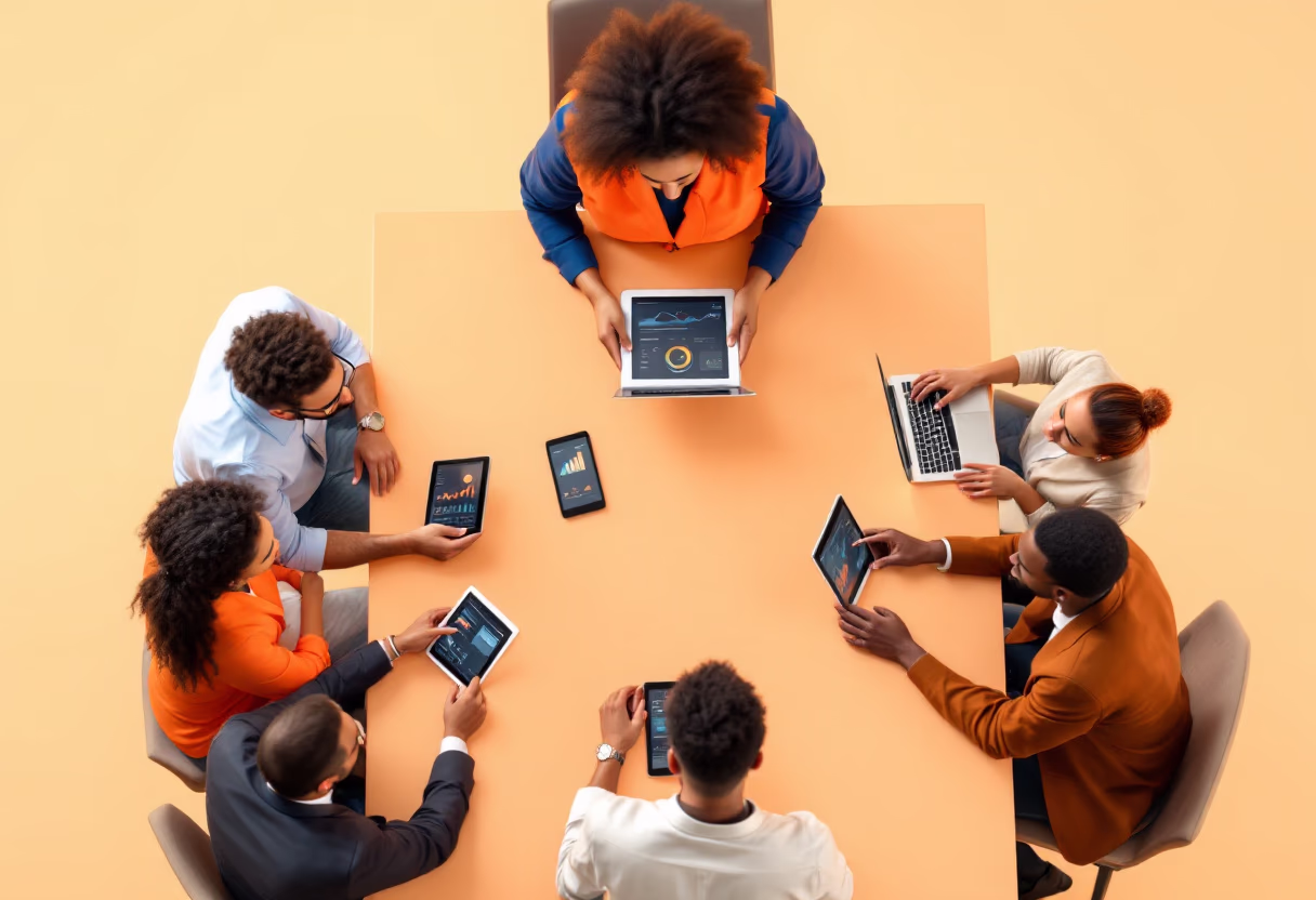 image of business strategy session for a data analytics and business intelligence company